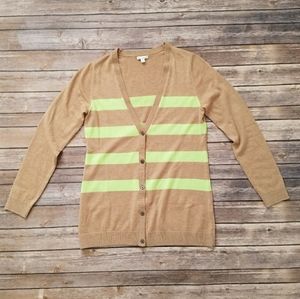 Gap Wool Blend Neon Striped Button Down Cardigan